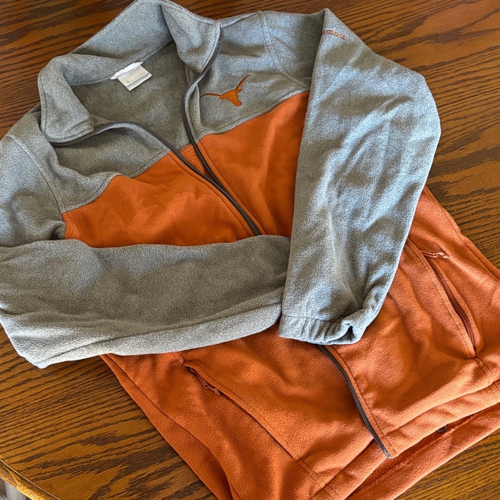 Columbia Universiy of Texas Gray and Orange Fleece Jacket